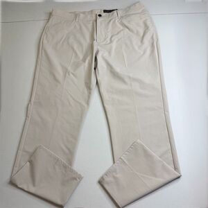 Dunning Everbest Golf Pants Men 38x30 Tan Khaki Performance Flat Front Straight